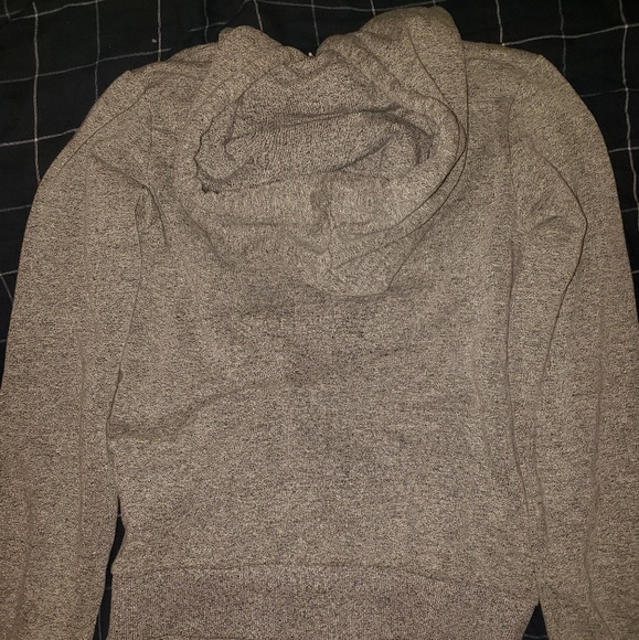 Heather gray zip up hoodie jacket - Picture 3 of 4